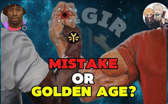 Broadcast graphic showing blurred orbital defense schematics over a warning banner